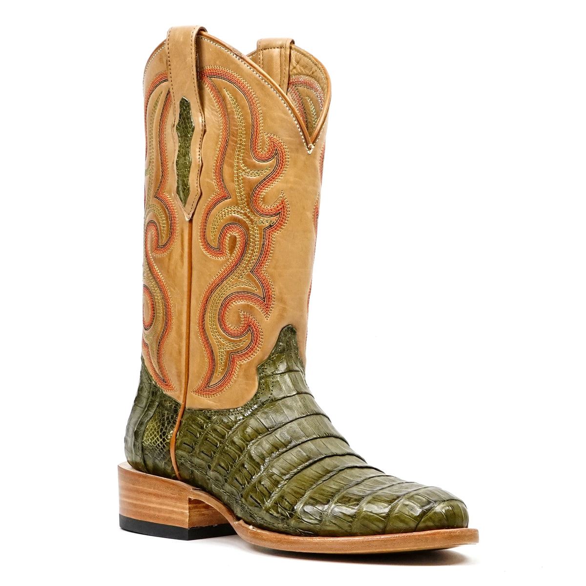 Ranger Caiman Belly Boots - Agave - Roper Toe