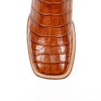 James Alligator Belly Boots - Cognac - Square Toe (LG10)