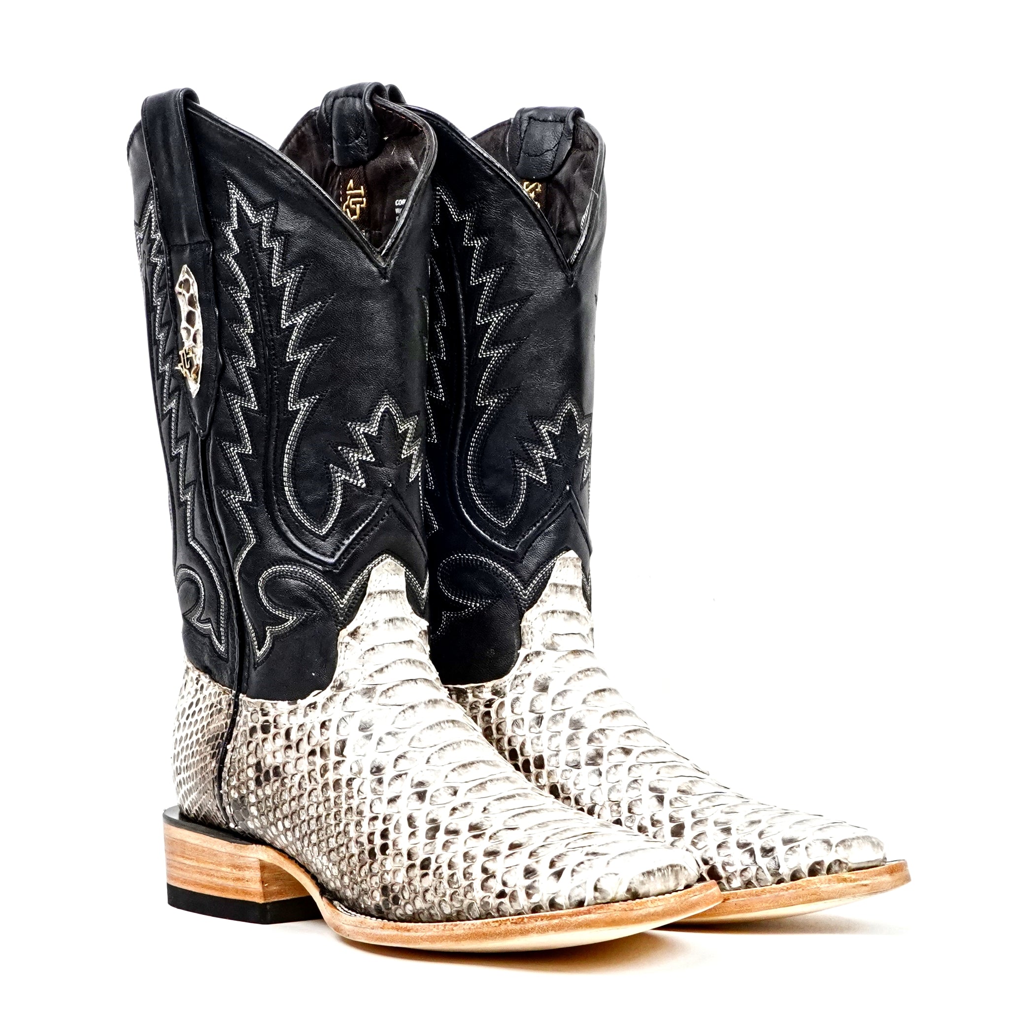 Tanner Python Boots - Natural - Square Toe (PN30)