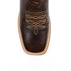 Shrunken Calf Brown Cowboy Boots - Square Toe (TS083)