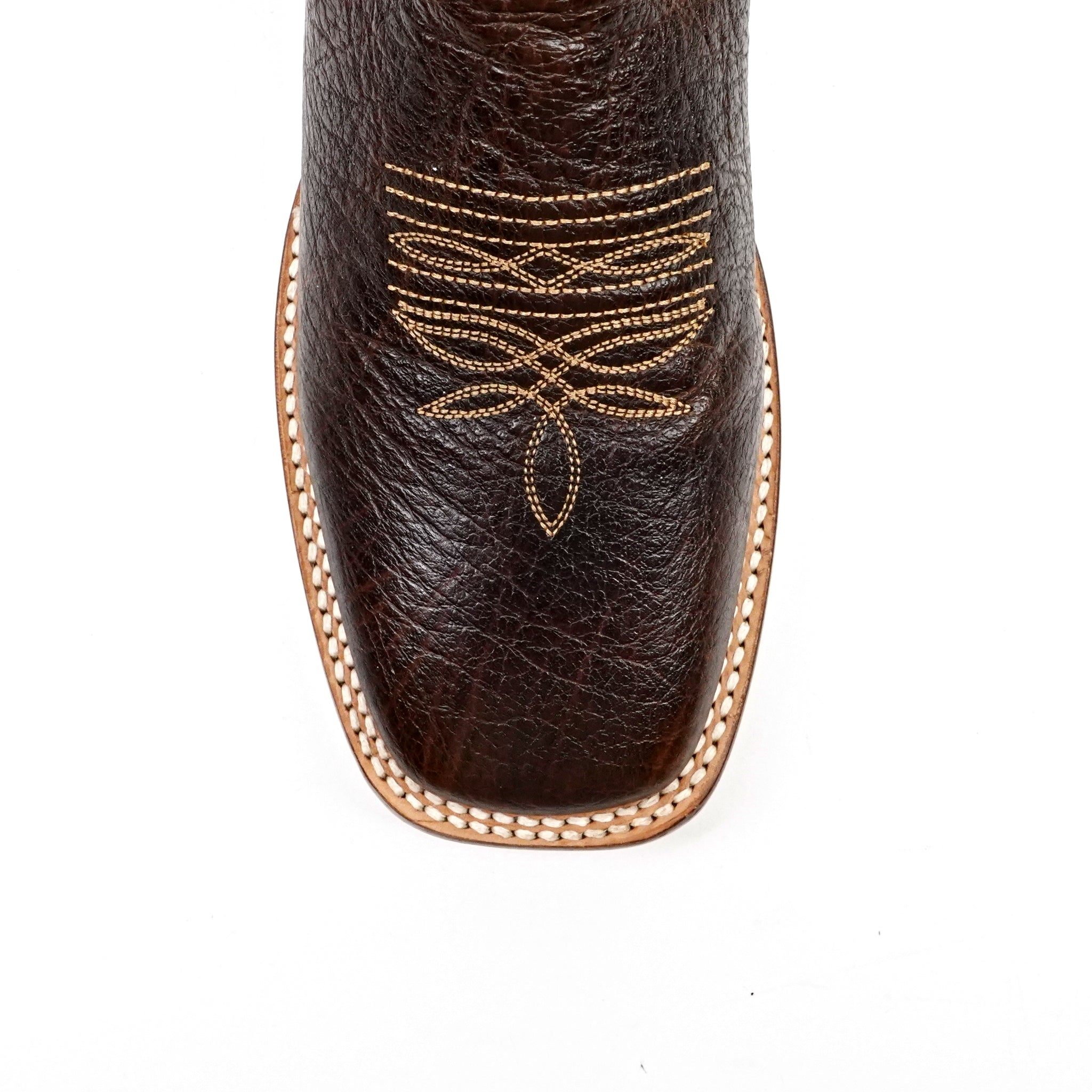 Botas Vaqueras de Becerro Encogido Marrones - Punta Cuadrada (E083)