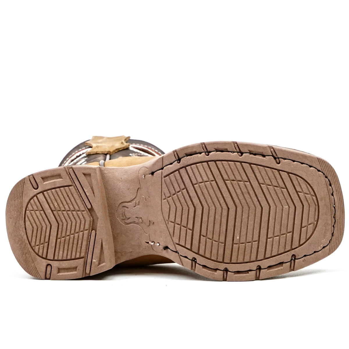 Kids Tan Roughout Boots - Double-Density Sole - Square Toe&nbsp;