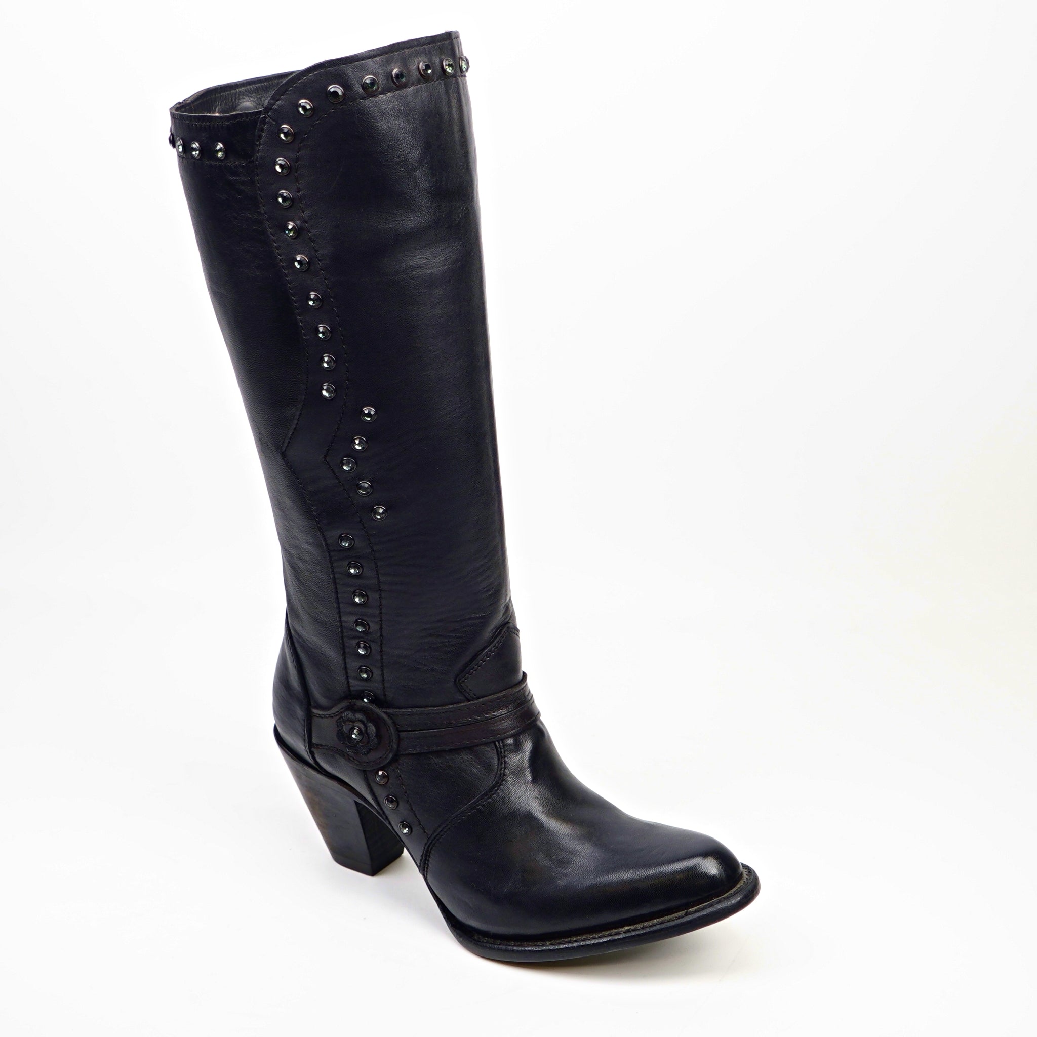 Denali Black - Tall Shaft - Round Toe