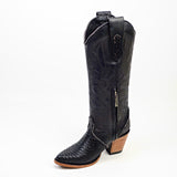 Linda Python Black - Tall Shaft - J Toe