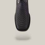 Pitón exótico - Diamante - Negro mate - Punta cuadrada