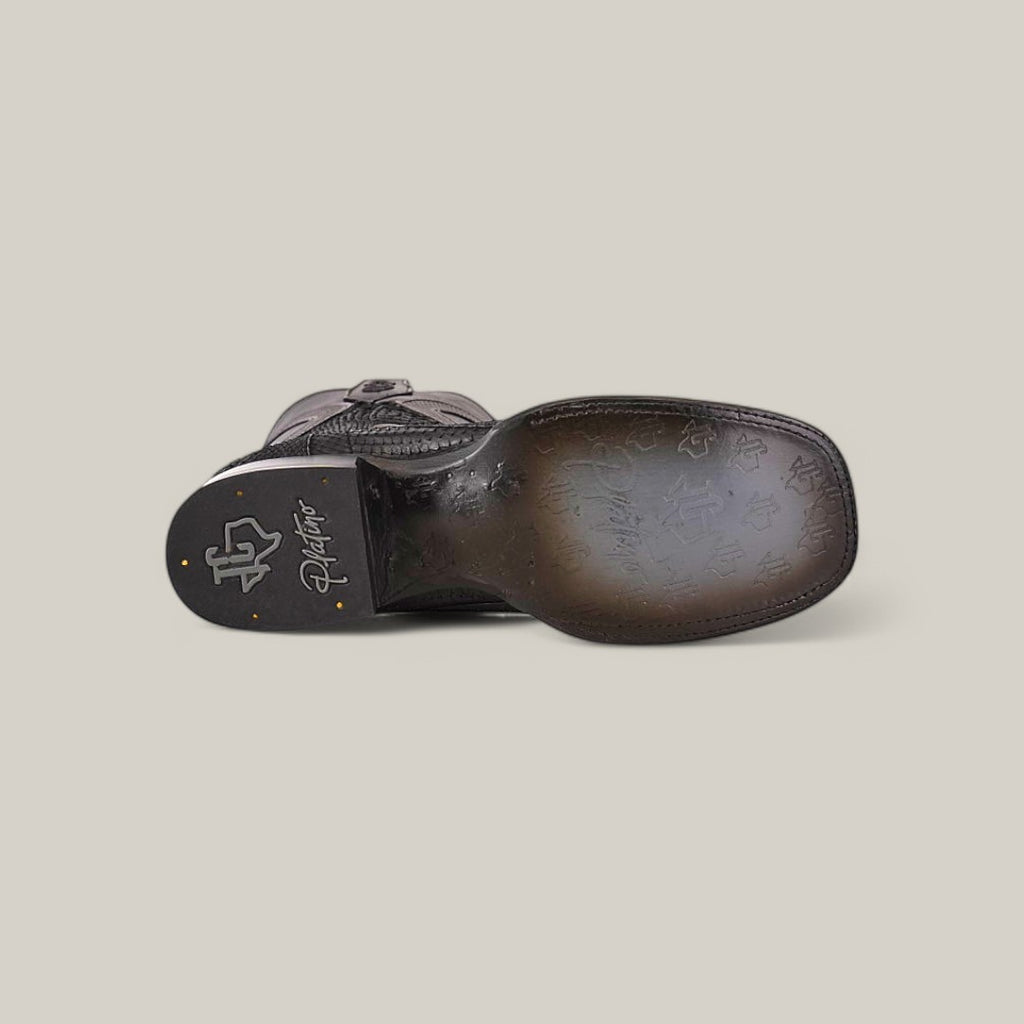 Pitón exótico - Diamante - Negro mate - Punta cuadrada