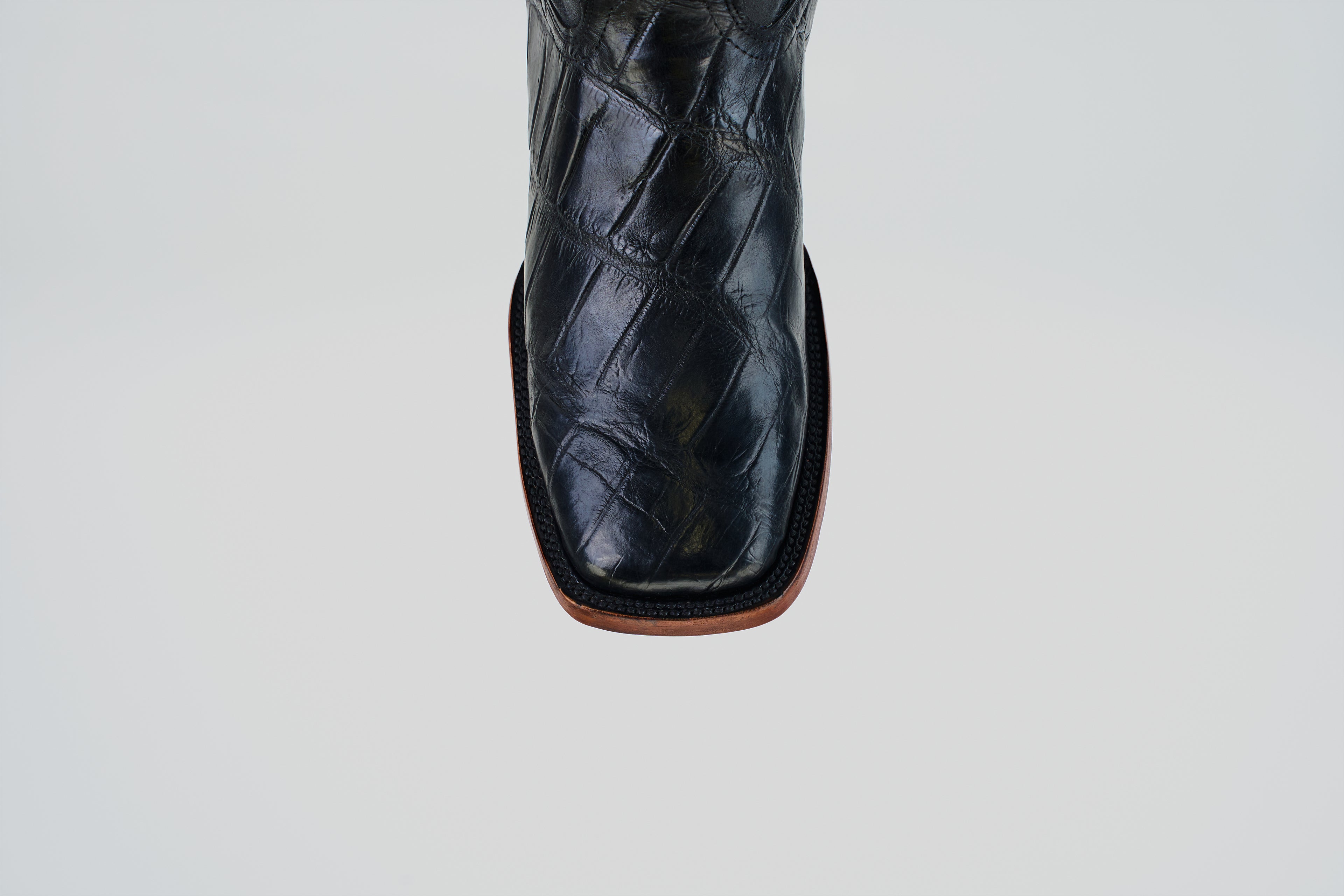 James Alligator Belly Boots - Black - Square Toe (LG10)