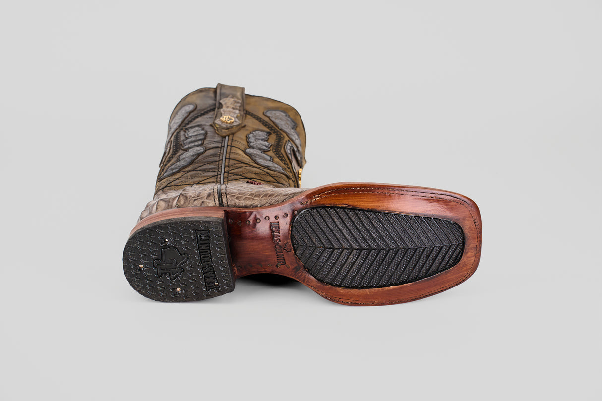 Exotic American Alligator Head - Gray - Square Toe Boots