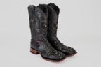 James Alligator Head Boots - Black - Square Toe (AP50)