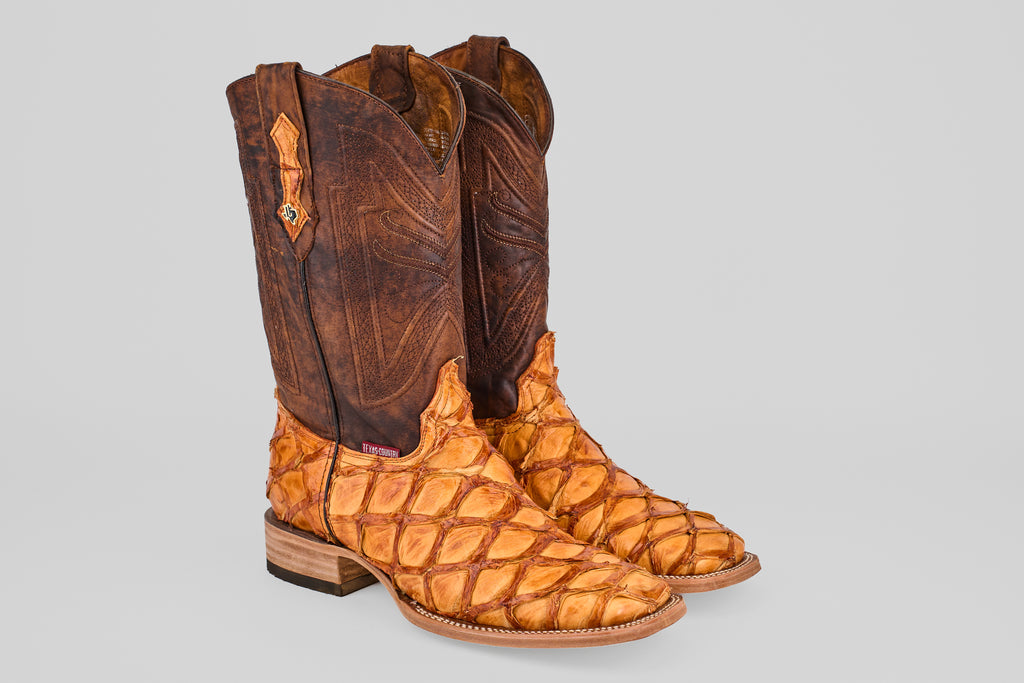Connor Pirarucu Fish Boots - Brandy - Square Toe (PZ60)