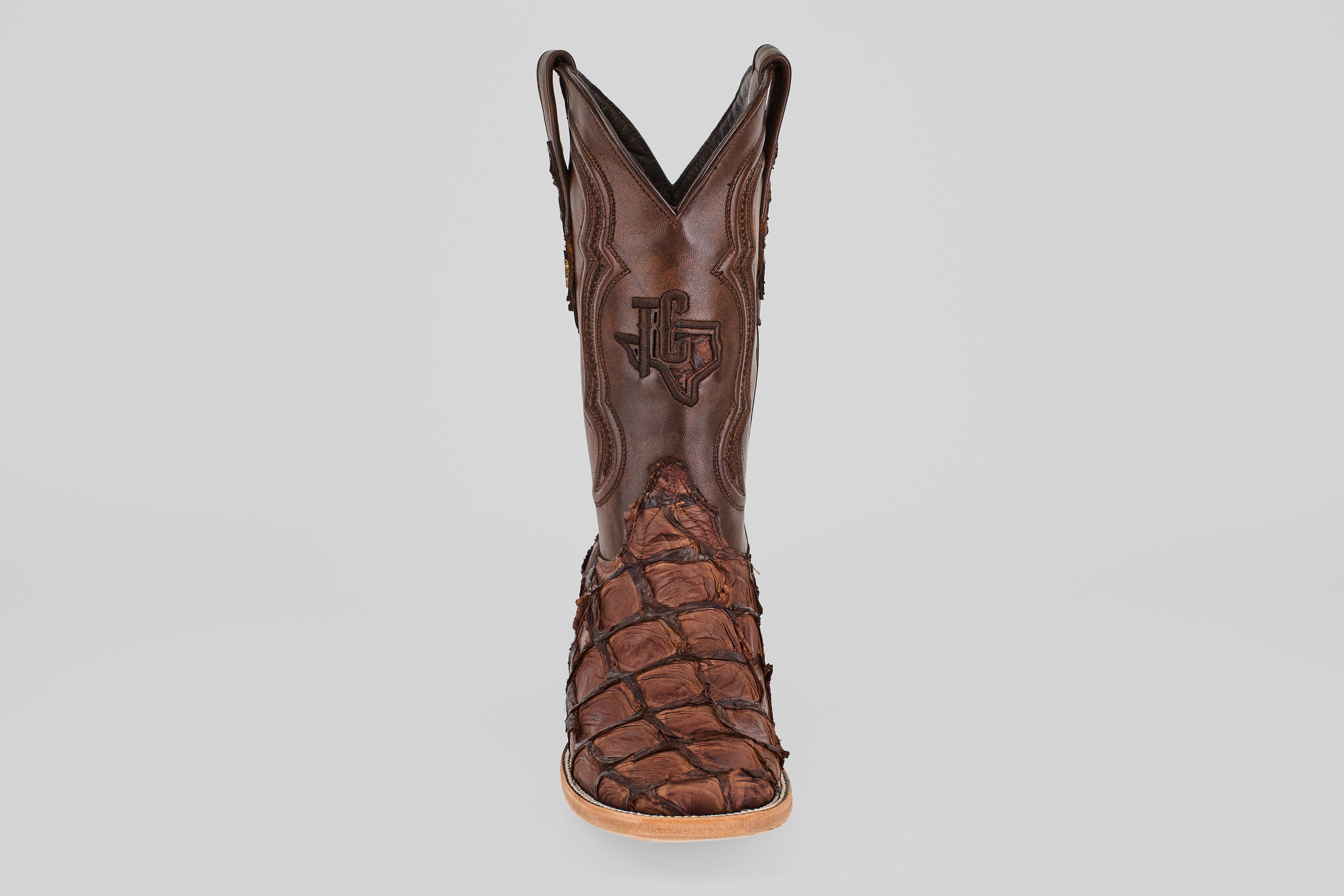 Connor Pirarucu Fish Boots - Matte Brown - Square Toe (PZ60)