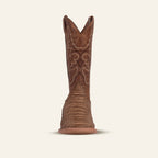 Jumbo Python Chocolate Boots - Embossed Leather - Square Toe (E681-26)