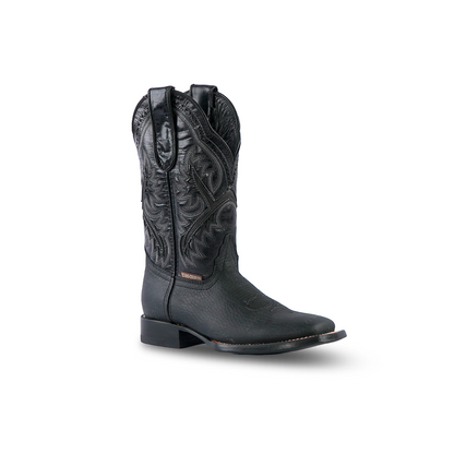 Texas Country Western Boot Cheyenne Black Square Toe E29