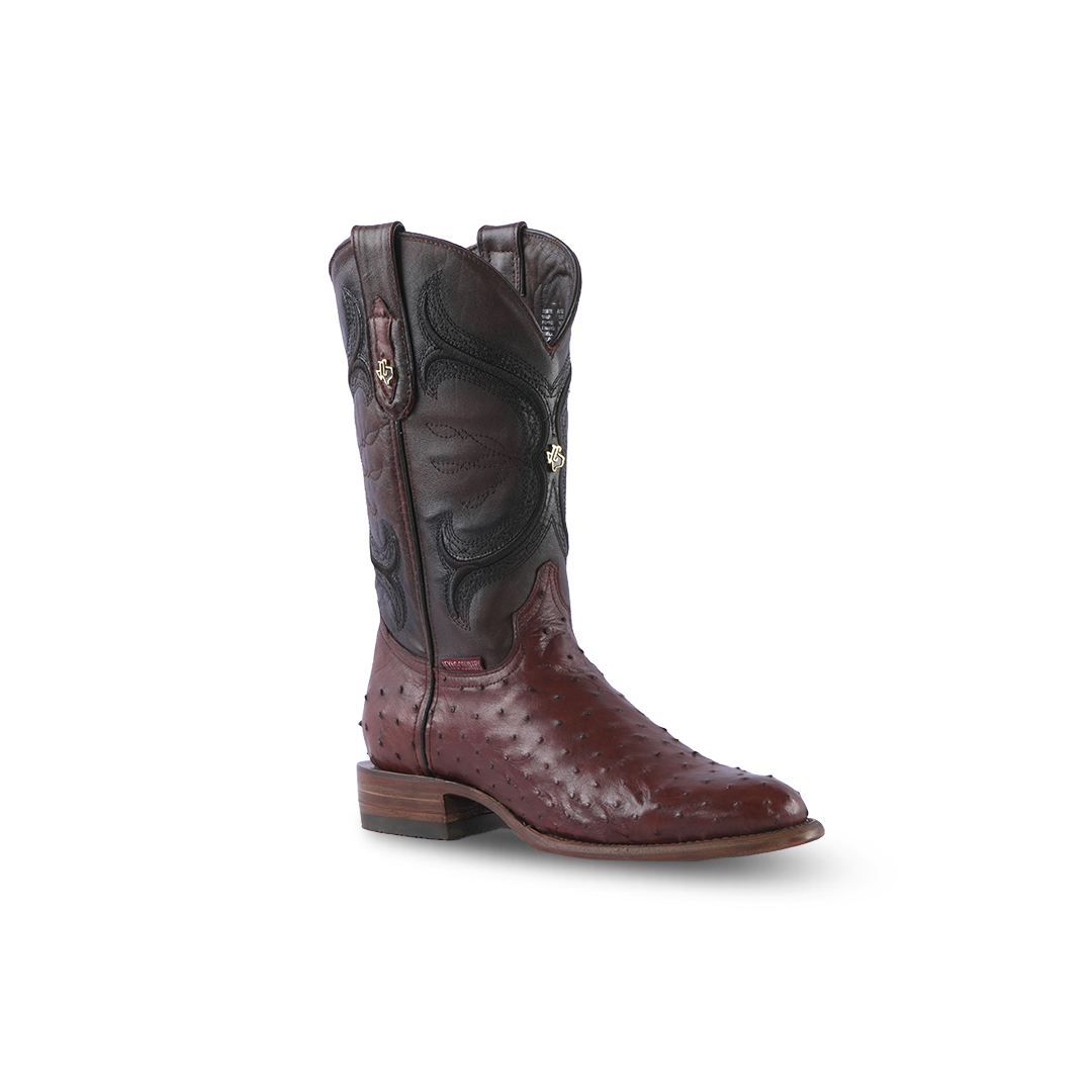 Texas Country Exotic Boot AV91 Ostrich Tabaco Tacoma Toe