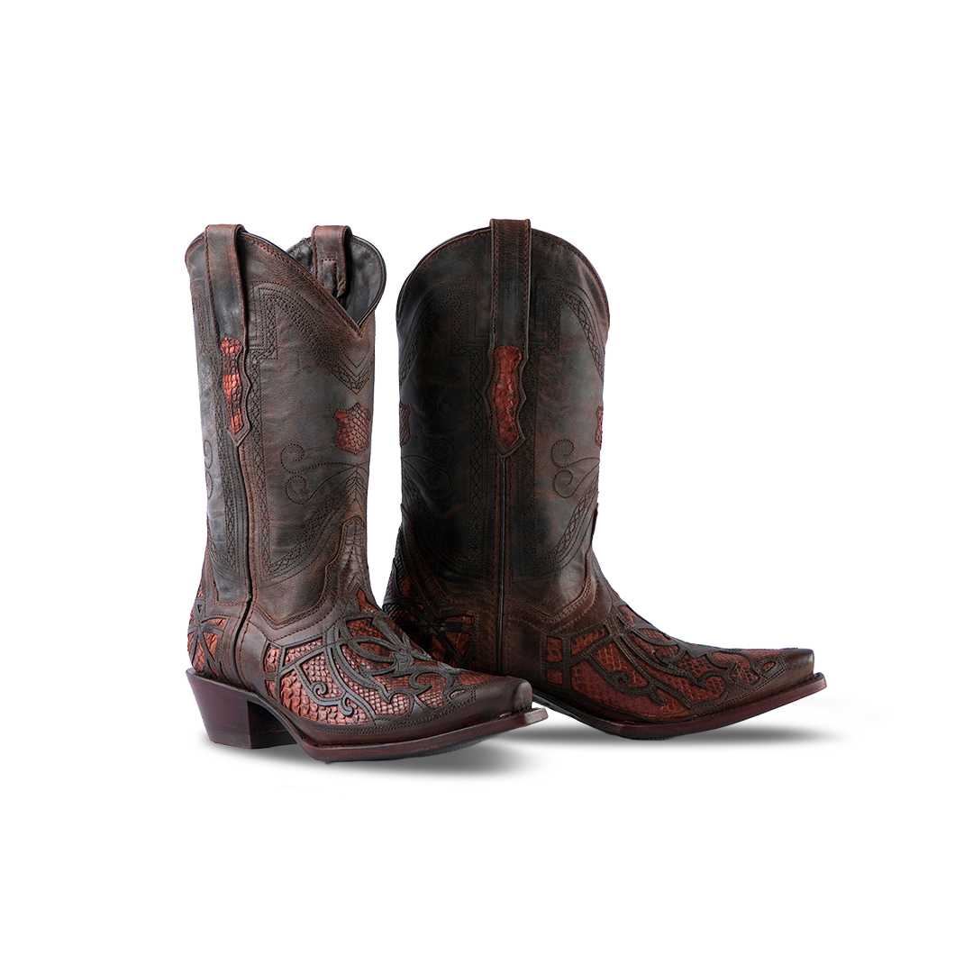 Texas Country Women's Western Boot Python Belly Miel Excelencia