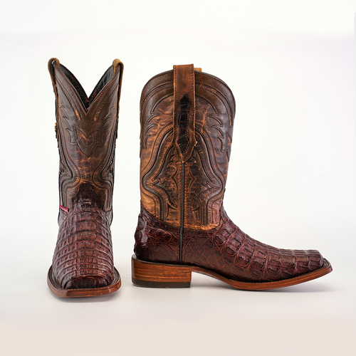 Exotic Caiman Hornback - Brown - Rodeo Toe