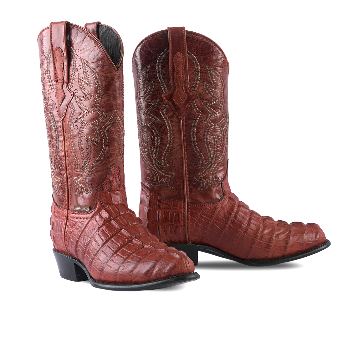 Texas Country Western Boot Cola Cognac Round Toe E437