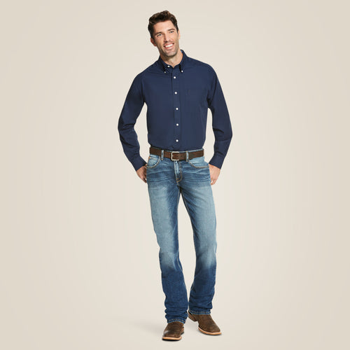 Wrinkle Free Solid Classic Fit Shirt Navy - 10020330