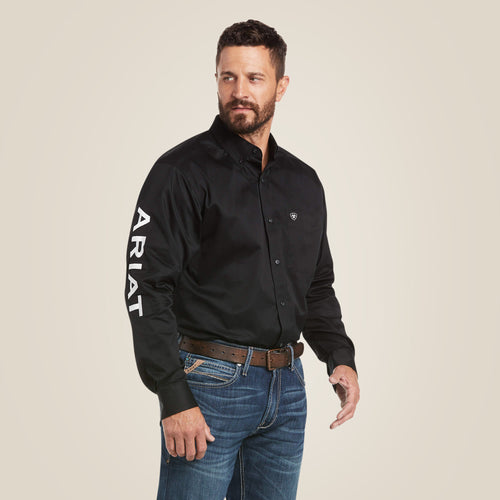 Team Logo Twill Classic Fit Shirt Black - 10017497