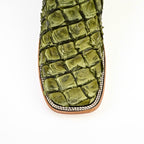 Connor Pirarucu Fish Boots - Agave Green - Square Toe (PZ60)