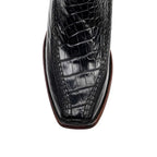 Alligator Belly Black Zip Boots - Narrow Square Toe (FLO22) - Gomez Western Wear