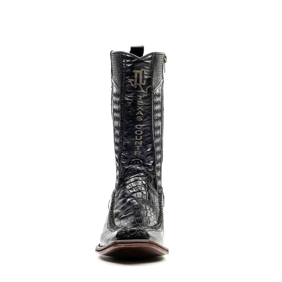 Alligator Belly Black Zip Boots - Narrow Square Toe (FLO22) - Gomez Western Wear