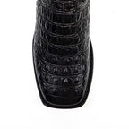 Alligator Hornback Black Boots - Embossed Leather - Square Toe (E911) - Gomez Western Wear