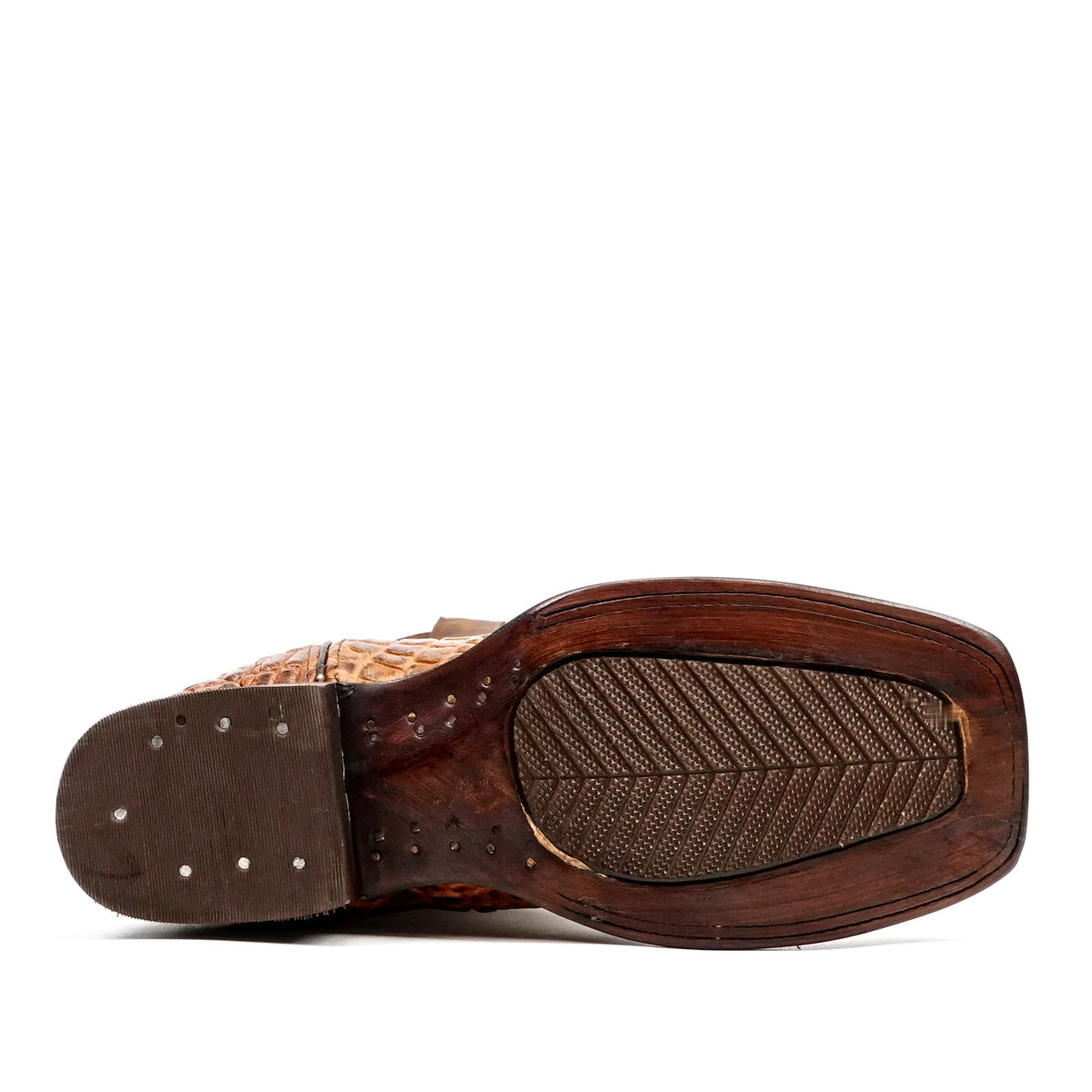 Alligator Hornback Brandy Boots - Embossed Leather - Square Toe (E930) - Gomez Western Wear