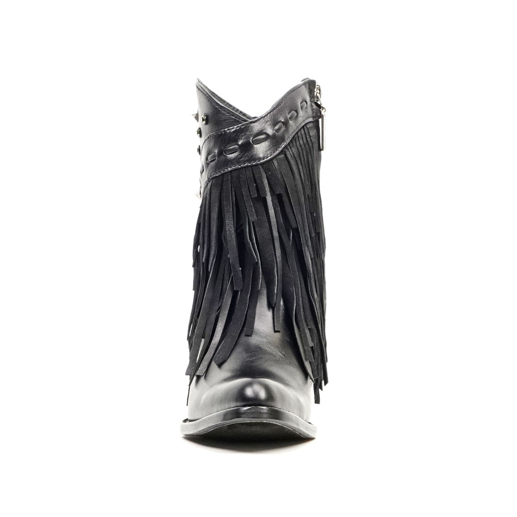 Austin Frills Black Booties - J Toe - Gomez Western Wear