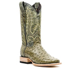 Austin Ostrich Boots - Agave - Square Toe (AV20) - Gomez Western Wear