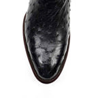 Austin Ostrich Boots - Black - Round Toe (AV230) - Gomez Western Wear
