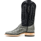Austin Ostrich Boots - Gray - Square Toe (AV20) - Gomez Western Wear