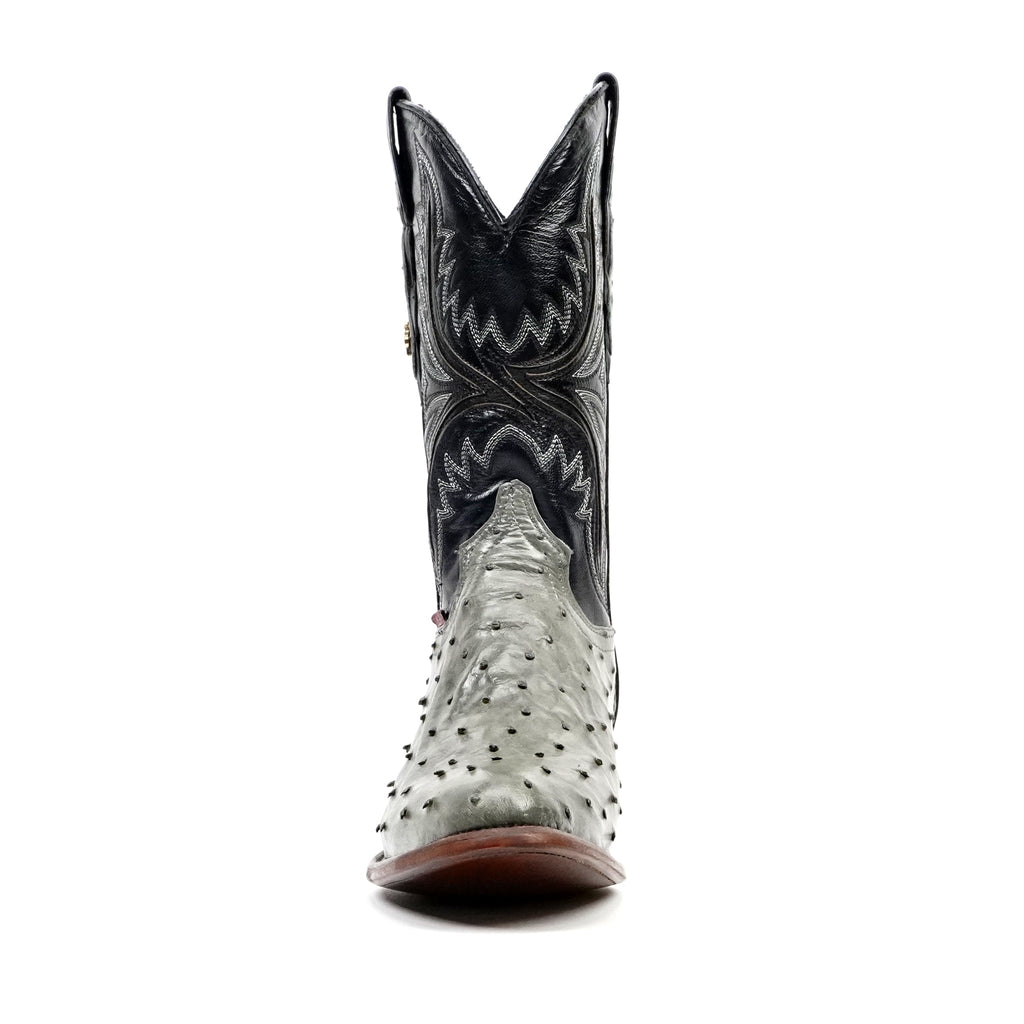Austin Ostrich Boots - Oxford Gray - Round Toe (AV230) - Gomez Western Wear