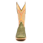 Braxton Python Boots - Olive - Square Toe - Gomez Western Wear