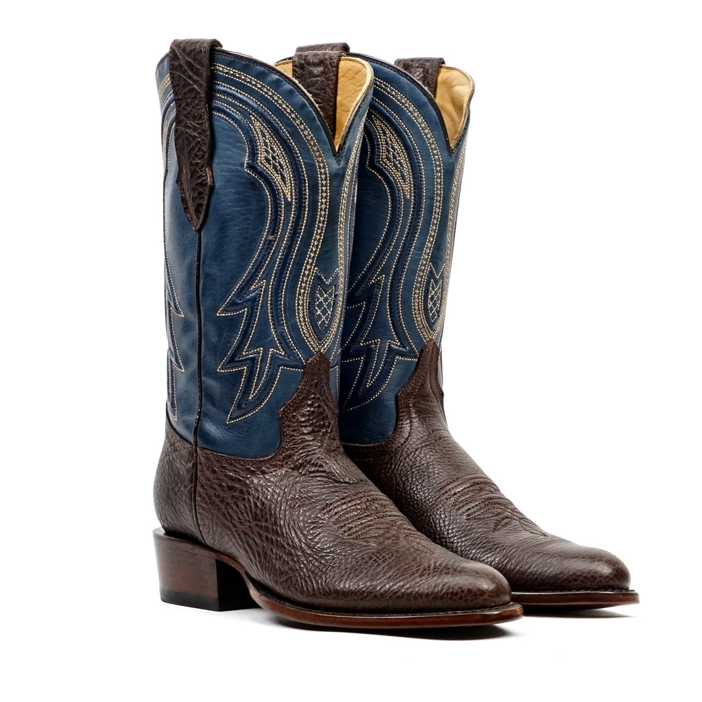 Bull Shoulder Cowboy Boots - Clayton Brown - Roper Toe (TS203) - Gomez Western Wear
