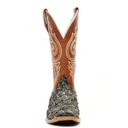 Butch Pirarucu Fish Boots - Camel Black - Narrow Square Toe - Gomez Western Wear
