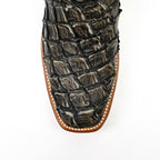 Butch Pirarucu Fish Boots - Camel Black - Narrow Square Toe - Gomez Western Wear