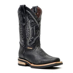 Cheyenne Black Leather Boots (Youth) - Slip-Resistant Sole - Rodeo Toe (E28) - Gomez Western Wear