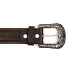 Cheyenne Choco Leather Belt - Gomez Western Wear