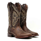 Cheyenne Choco Leather Boots (Youth) - Square Toe (E29) - Gomez Western Wear