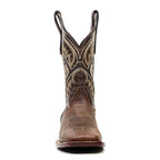 Cheyenne Choco Leather Boots (Youth) - Square Toe (E29) - Gomez Western Wear