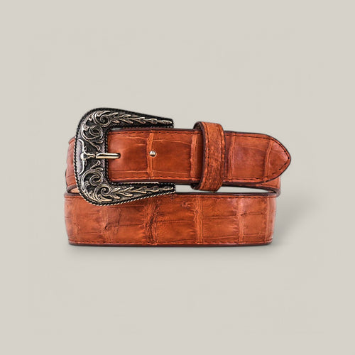 Exotic Full Quilt Alligator - Texas Buckle - Brandy Belt