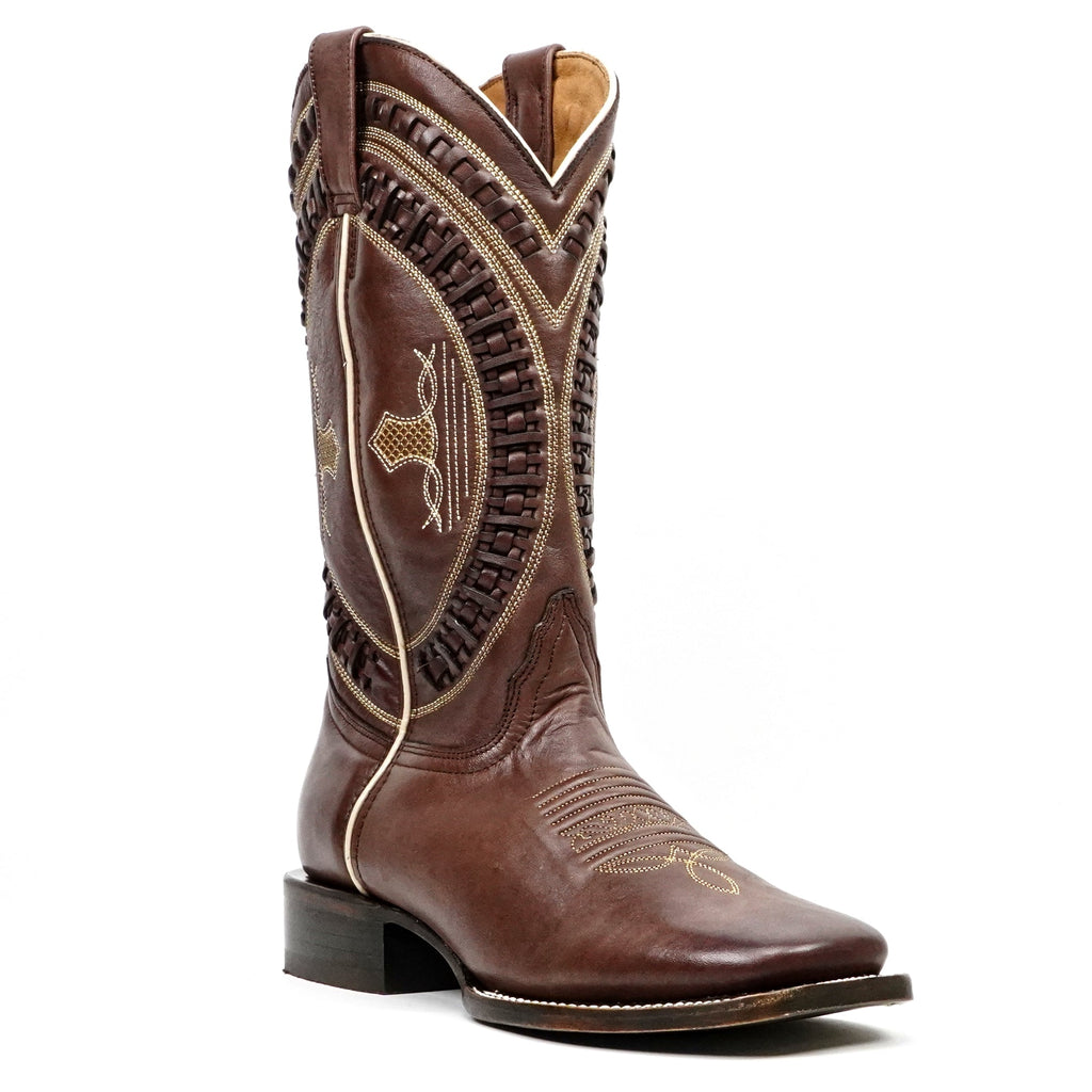 Clark Brown Leather Boots - Square Toe (E929) - Gomez Western Wear