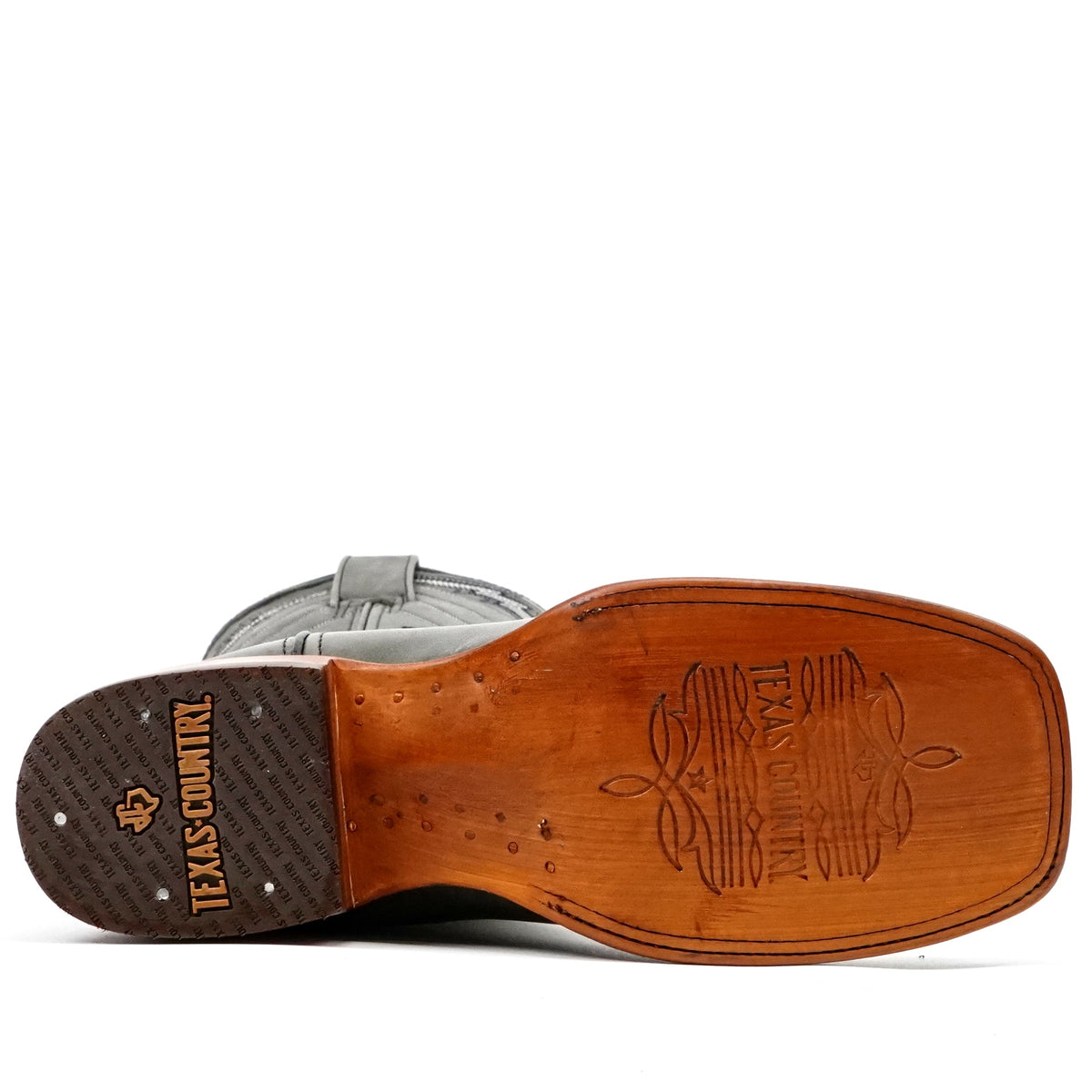 Clark Steel Gray Leather Boots - Square Toe (E961) - Gomez Western Wear
