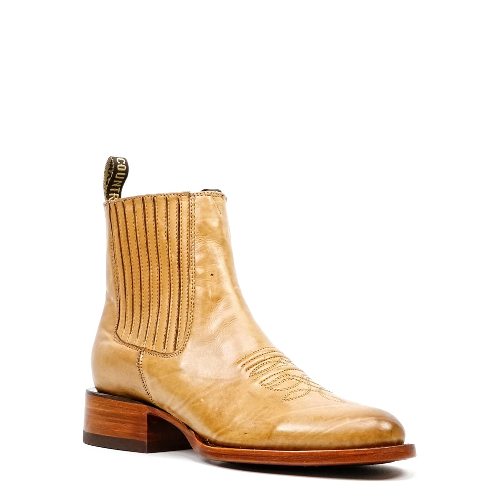 Clayton Gold Ankle Boots - Roper Toe (E964) - Gomez Western Wear