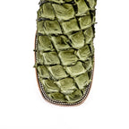 Connor Pirarucu Fish Boots - Agave - Square Toe (PZ60) - Gomez Western Wear