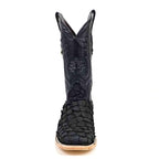 Connor Pirarucu Fish Boots - Matte Black - Square Toe (PZ60) - Gomez Western Wear