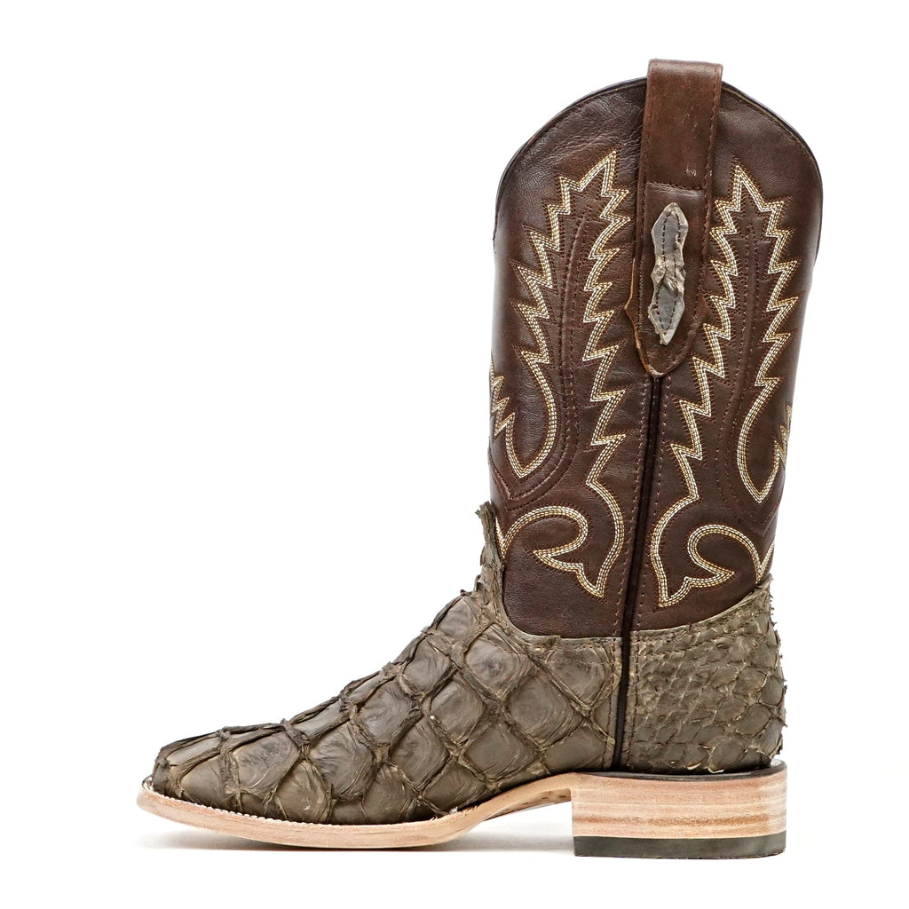 Connor Pirarucu Fish Boots - Mink Matte - Square Toe (PZ60) - Gomez Western Wear
