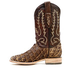 Connor Pirarucu Fish Boots - Oryx Choco - Square Toe (PZ60) - Gomez Western Wear