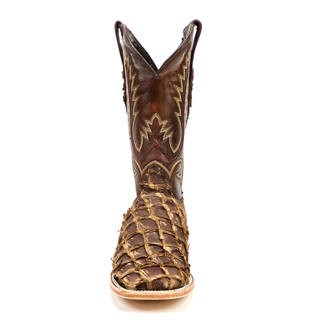 Connor Pirarucu Fish Boots - White Matte - Square Toe (PZ60)